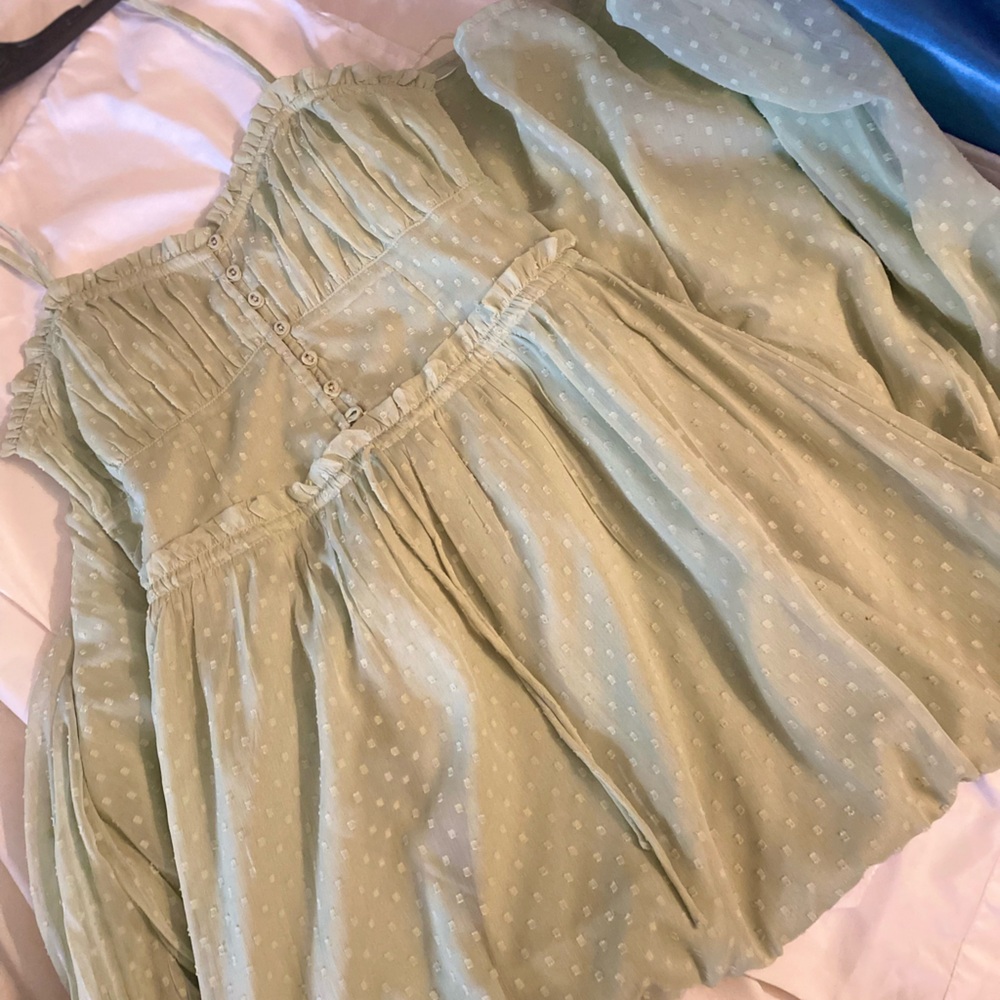 Light Green Polka Dot Dress